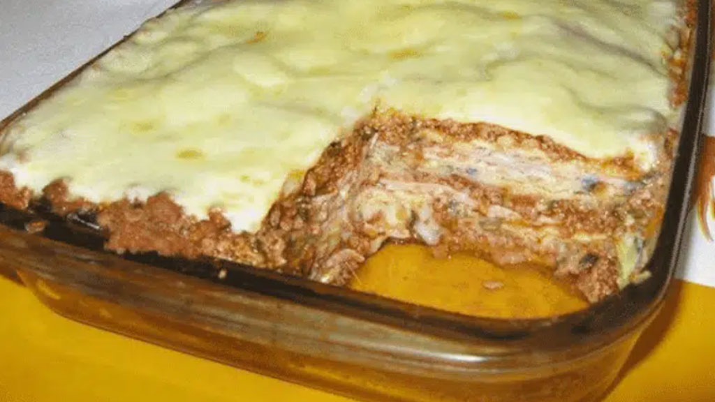 Lasanha de berinjela a milanesa