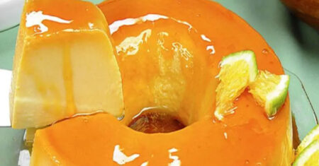 Pudim gelado de laranja, sobremesa cremosa e gostosa, faça assim