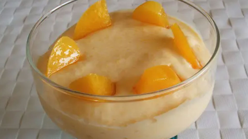 Gelado cremoso de pêssego