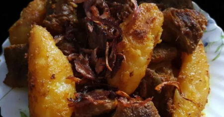 Carne com batata na panela, com temperinho simples e delicioso, veja