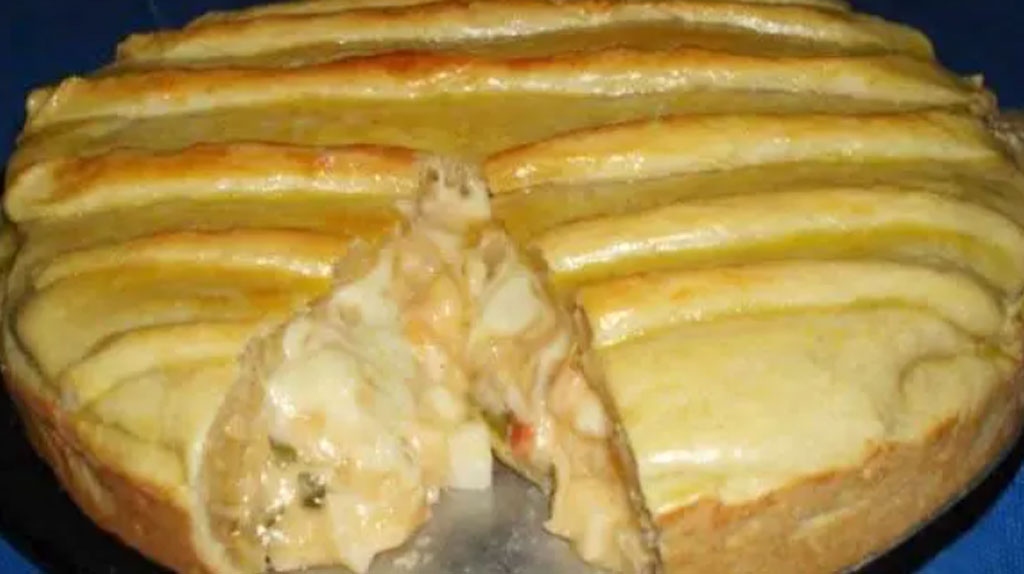 Torta de camarão cremoso