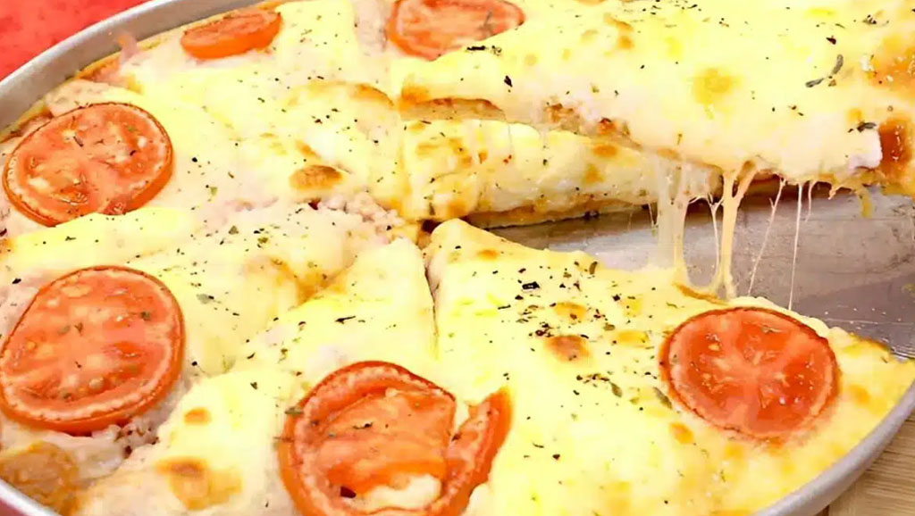 Pizza simples e rápida no liquidificador