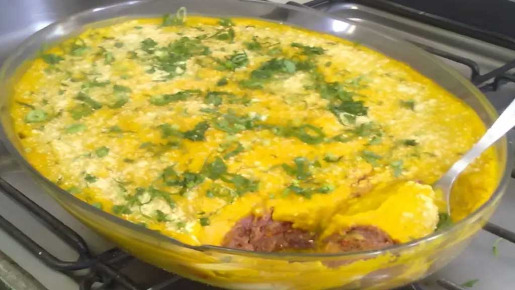 Escondidinho de abobora com carne seca