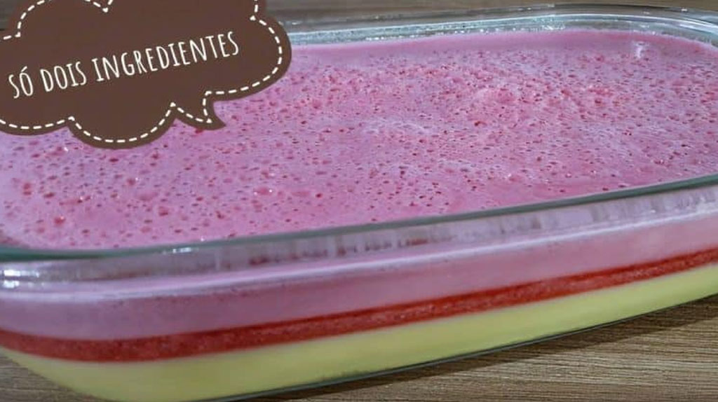 Gelatina cremosa com 2 ingredientes