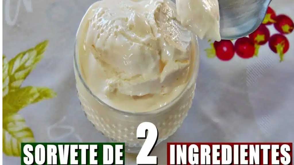 Sorvete cremoso de 2 ingredientes