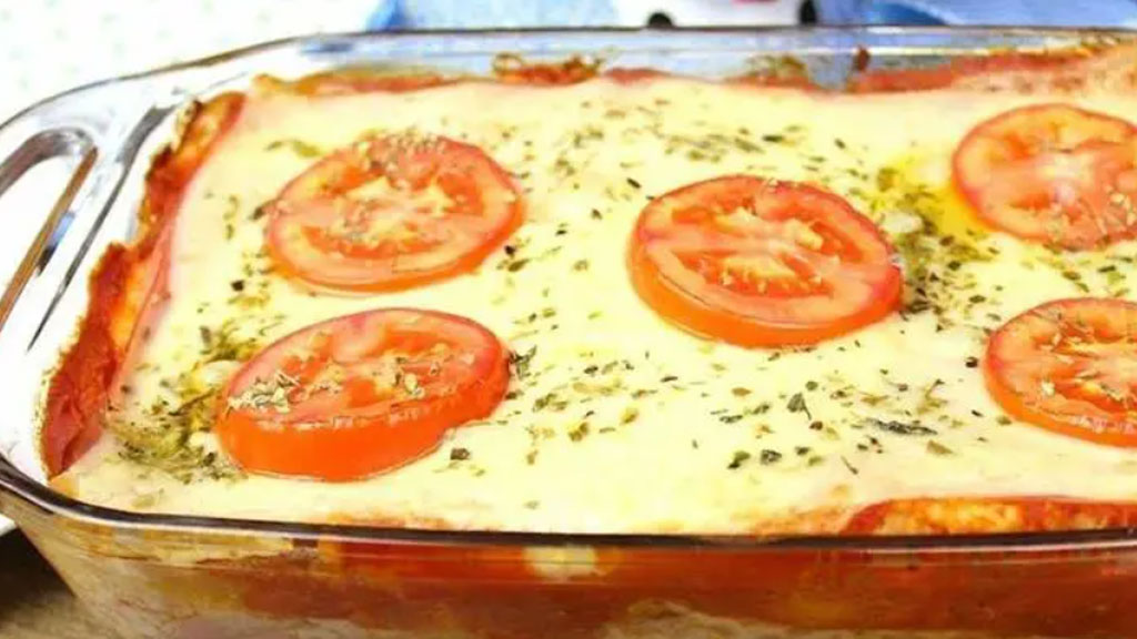 Lanche de pão na assadeira