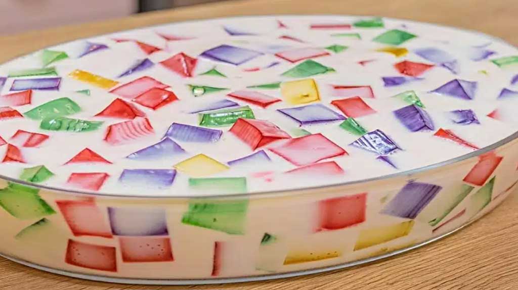 Mosaico de gelatina com 3 leites: Prepare Hoje Mesmo!