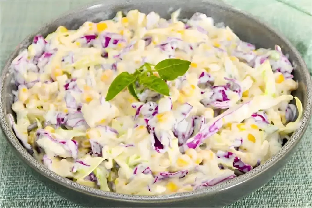 Salada de repolho com milho, o acompanhamento ideal para sua refeição, confira