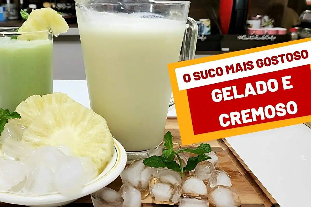 Suco de abacaxi cremoso