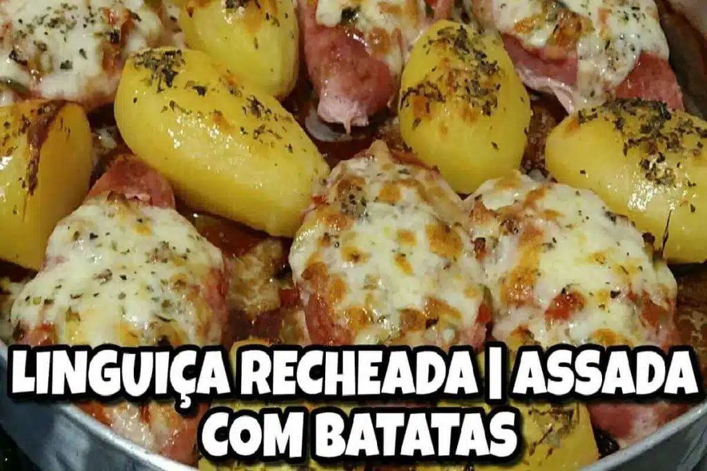 Linguiça recheada com batatas