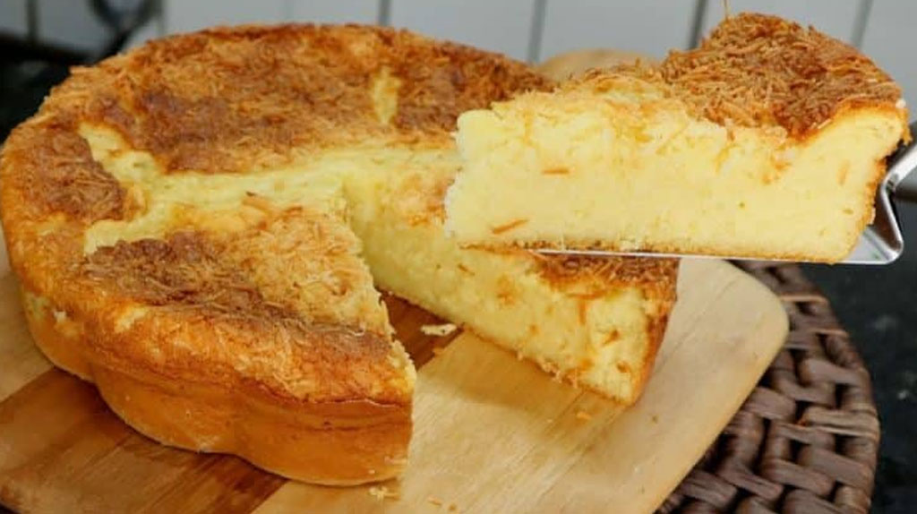 Bolo de leite de coco e coco