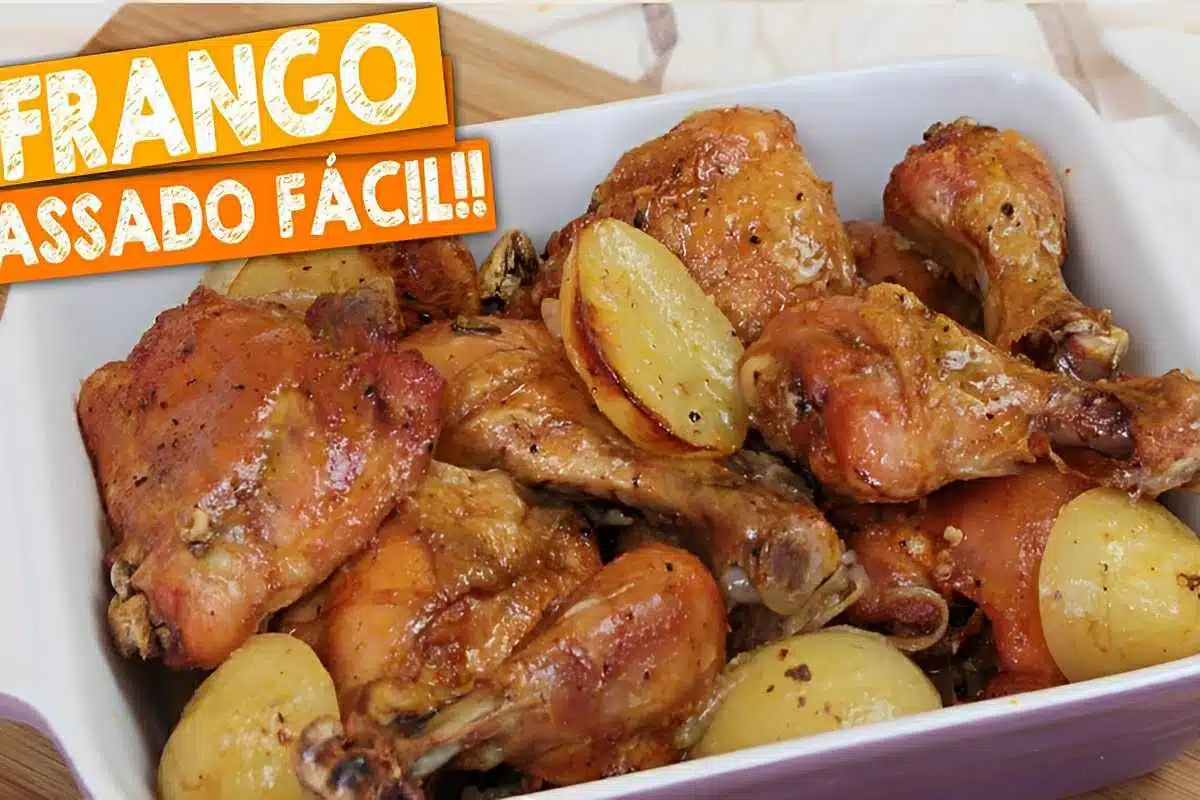 Frango assado com batata