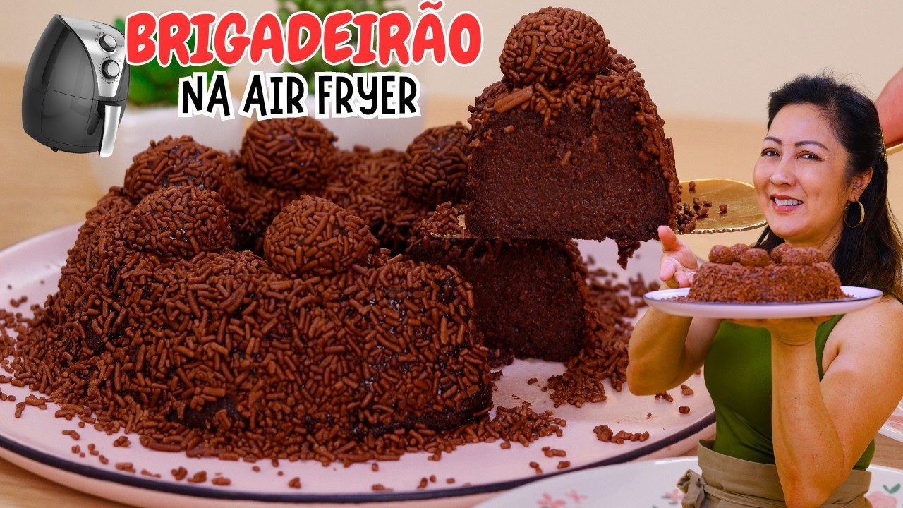 Brigadeirão de chocolate na air fryer