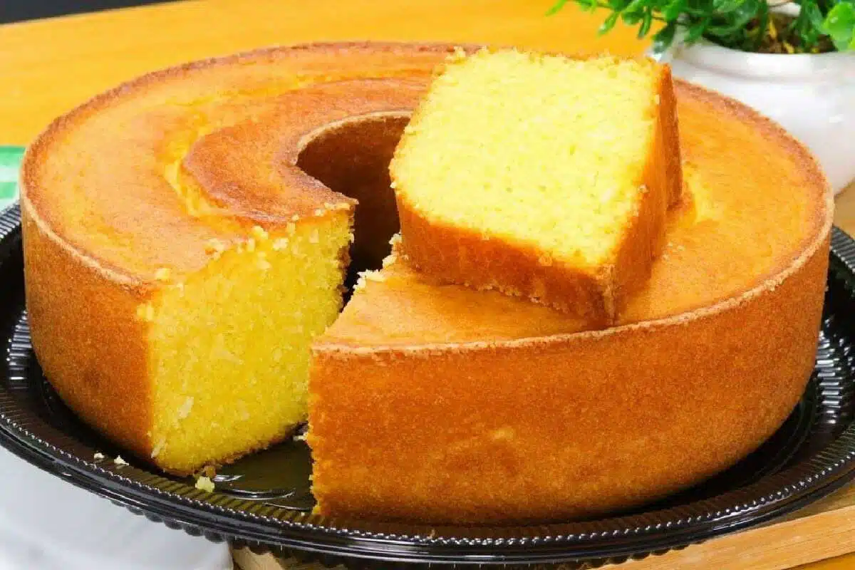 Bolo de fubá sem lactose