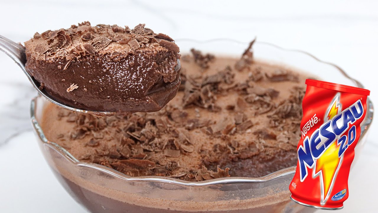 Mousse de chocolate com achocolatado