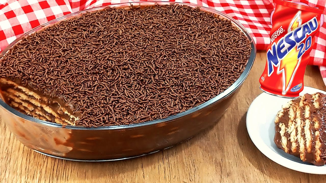 Pavê de chocolate com bolacha