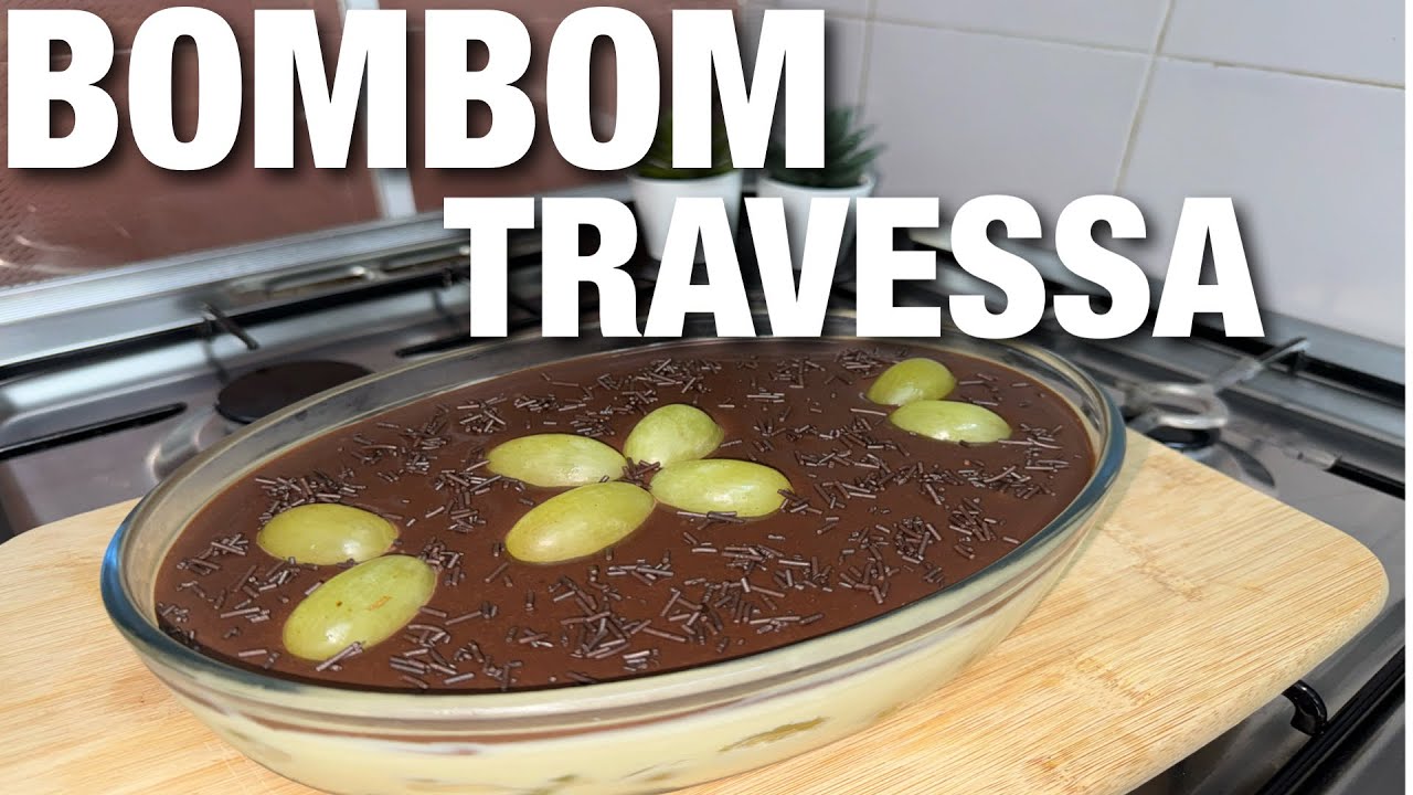 Sobremesa cremosa de uva com ganache