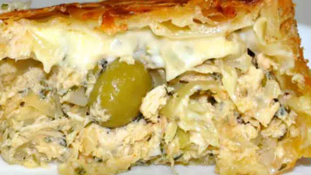 Torta de bacalhau com catupiry