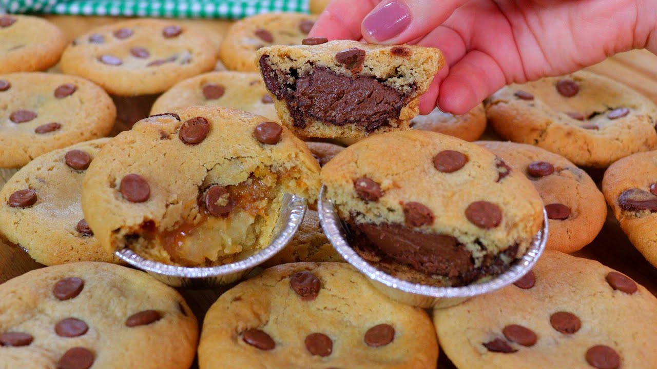 Empadinha de cookie recheada