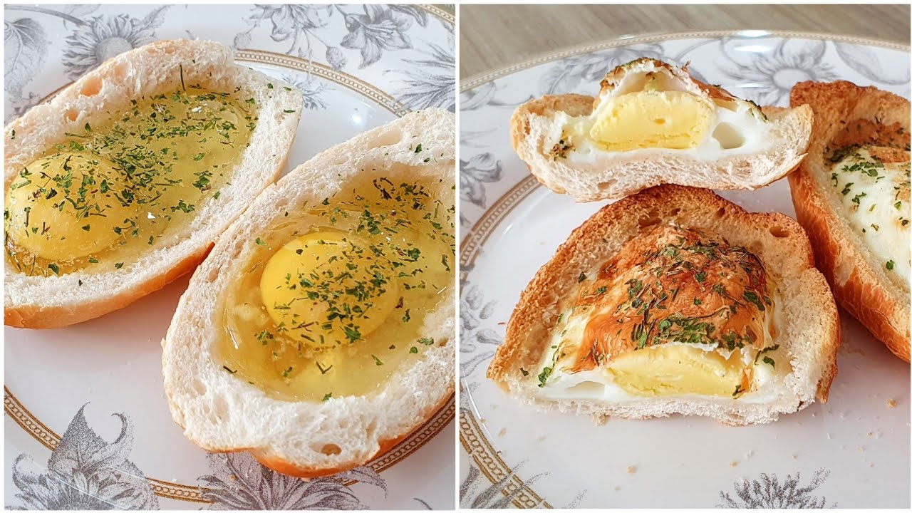 Pão com ovo na airfryer